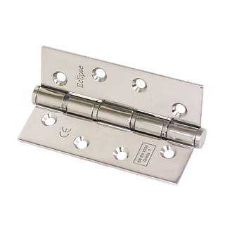 Image of Eclipse Polished Stainless Steel Grade 7 Fire Rated Washered Hinges 102mm x 67mm 2 Pack 