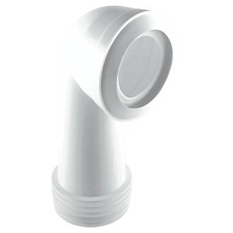 Image of McAlpine MACFIT Rigid 90Â° Angled WC Long Pan Connector White 305mm 