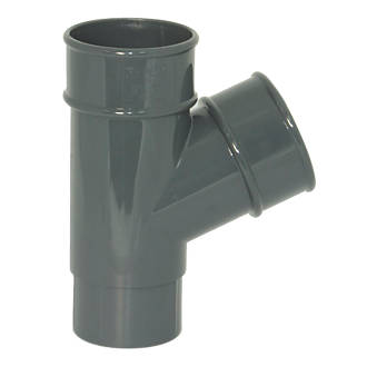Image of FloPlast Round Downpipe Branch Anthracite Grey 68mm 