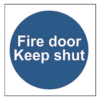 Image of Non Photoluminescent "Fire Door Keep Shut" Sign 100mm x 100mm 