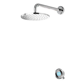 Image of Aqualisa Q Rear-Fed Black / Chrome Thermostatic Smart Shower 