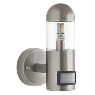 Image of Sigma Outdoor LED Wall Light With PIR Sensor Brushed Stainless Steel 2.3W 200lm 