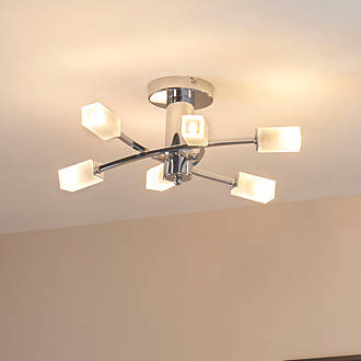 Image of Quay Design Olivia LED 6-Light Semi-Flush Ceiling Light Chrome 12W 200lm 