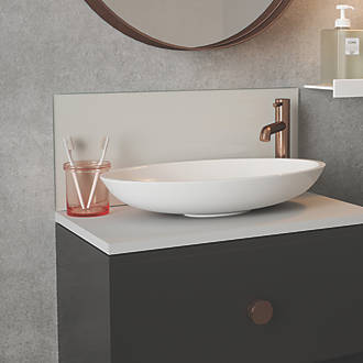Image of Splashback Self-Adhesive Bathroom Splashback Silk Grey 600mm x 250mm x 4mm 