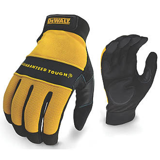 Image of DeWalt DPG21L Heavy Utility General Handling Gloves Black/Yellow Large 