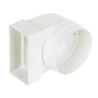 Image of Manrose Round to Rectangular Connector Elbow 90Â° Bend Adaptor White 100mm 
