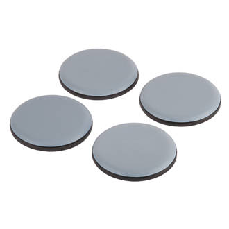 Image of Fix-O-Moll Grey Round Self-Adhesive Easy Gliders 50mm x 50mm 4 Pack 