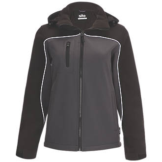 Image of Site Kardal Water-Resistant Ladies Softshell Jacket Black / Grey Size 16-18 