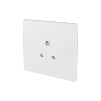Image of Schneider Electric Ultimate Slimline 5A 1-Gang Unswitched Round Pin Plug Socket White 