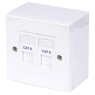 Image of Philex Cat 6 RJ45 Twin Outlet Kit 