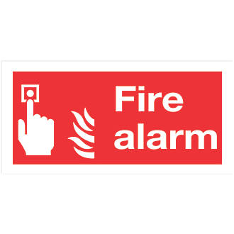 Image of Non Photoluminescent "Fire Alarm" Signs 100mm x 200mm 50 Pack 
