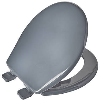 Image of Bemis York Grey Soft-Close Toilet Seat Thermoplastic Grey 