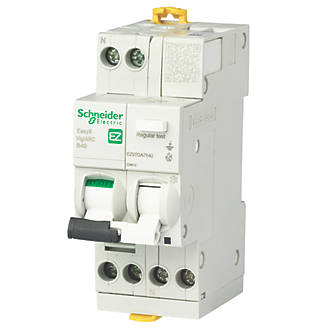 Image of Schneider Electric Easy9 40A 30mA DP Type B AFDD RCBO 