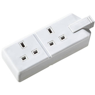 Image of Masterplug 13A 2-Gang Fused Rewireable Socket White 