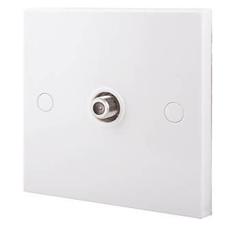 Image of British General 900 Series 1-Gang F-Type Satellite Socket White with Colour-Matched Inserts 