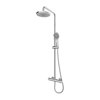 Image of Gainsborough Round Dual Outlet HP Rear-Fed Exposed Chrome Thermostatic Cool Touch Mixer Shower 