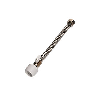 Image of Hep2O Push-Fit Flexible Tap Connectors with Valve 3/4" x 22mm x 300mm 2 Pack 