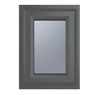 Image of Crystal Top Opening Obscure Triple-Glazed Casement Anthracite on White uPVC Window 610mm x 610mm 