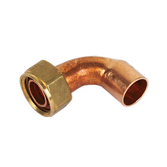 Image of Endex Copper End Feed Angled Tap Connector 15mm x 1/2" 