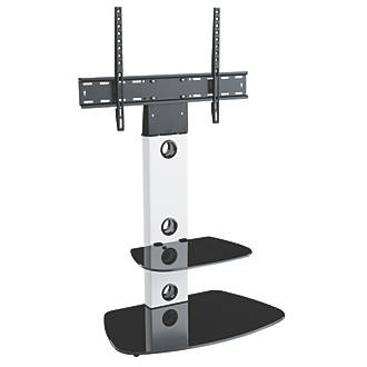 Image of AVF Lucerne FSL700LUCSW TV Stand Satin White Body / Black Glass 