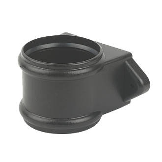 Image of FloPlast Cast Iron Effect Push-Fit Double Socket Pipe Coupler Black 110mm 