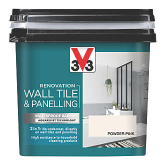 Image of V33 Renovation Wall Tile & Panelling Paint Satin Powder Pink 750ml 