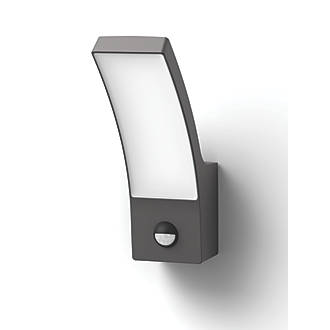 Image of Philips Splay Outdoor LED Wall Light With PIR Sensor Anthracite 12W 1200lm 