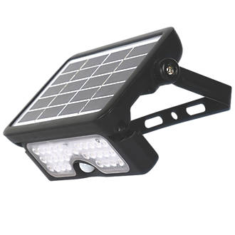 Image of Luceco Outdoor LED Solar Wall Light With PIR Sensor Black 550lm 