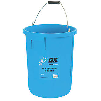 Image of OX Plastic Plasterers Bucket Blue 25Ltr 
