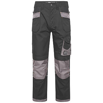 Image of JCB Trade Plus Rip-Stop Work Trousers Black / Grey 28" W 32" L 