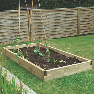 Image of Forest Rectangular Raised Bed Natural Timber 1800mm x 900mm x 140mm 