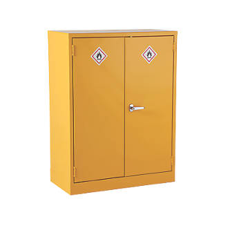 Image of 2-Shelf Hazardous Substance Cabinet Yellow 915mm x 457mm x 1219mm 