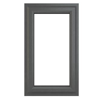 Image of Crystal Right-Hand Opening Clear Triple-Glazed Casement Anthracite on White uPVC Window 610mm x 1040mm 