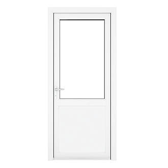 Image of Crystal 1-Panel 1-Clear Light Right-Hand Opening White uPVC Back Door 2090mm x 890mm 