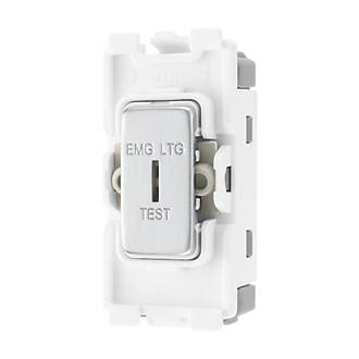 Image of British General Nexus Grid 20A Grid SP Emergency Lighting Test Key Switch Brushed Steel 