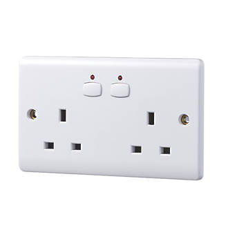 Image of Energenie MiHome 13A 2-Gang SP Switched Socket White 