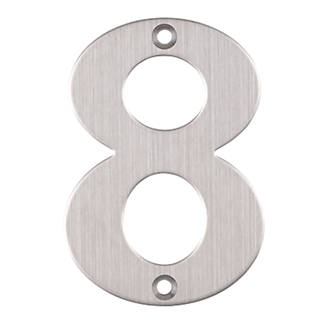 Image of Eclipse Door Numeral 8 Satin Stainless Steel 102mm 