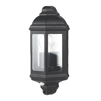 Image of Luceco Outdoor Half Lantern With PIR Sensor Black 