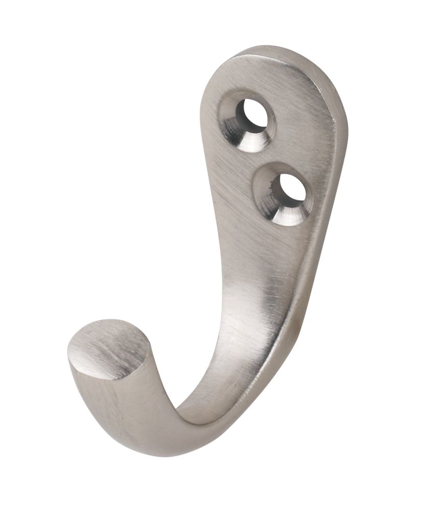 Smith & Locke Single Robe Hooks Satin Nickel 39mm 5 Pack | Single Hooks ...