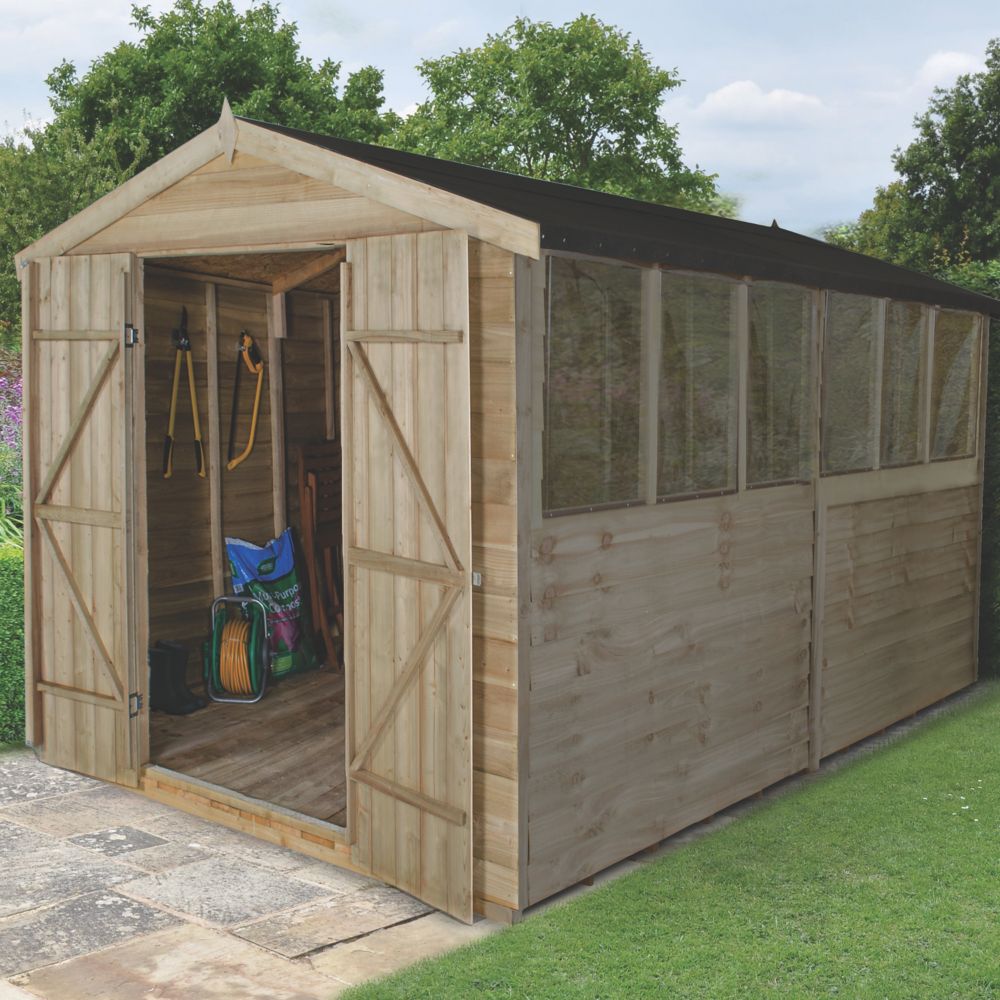 rowlinson woodvale 10' x 12' apex metal shed - metal sheds