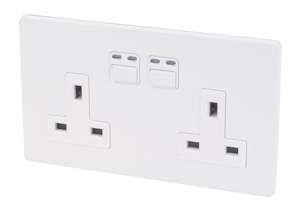 LightwaveRF 13A 2-Gang Socket White
