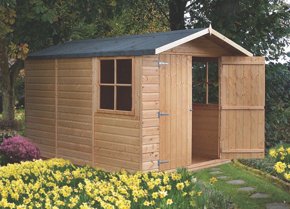 Shire 10' x 7' (Nominal) Apex Shiplap T&amp;G Timber Shed 