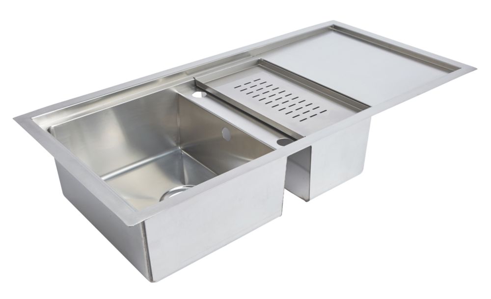 Kitchen Sink & Drainer Stainless Steel 1.5 Bowl 1000 x ...