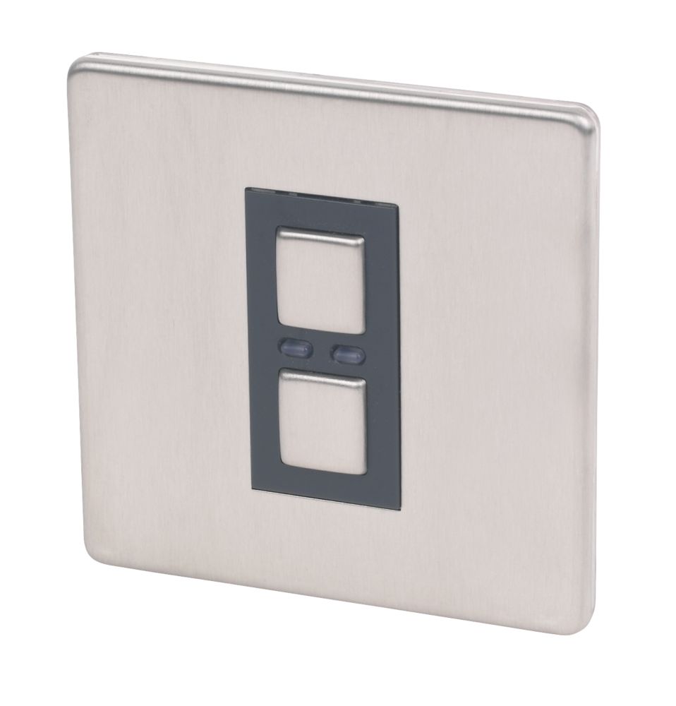 LightwaveRF 1-Gang Dimmer Switch 250W Stainless Steel