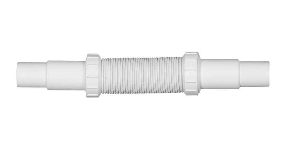 Euroflo Push-fit Flexible Waste Pipe Short White 40mm X 250-640mm 