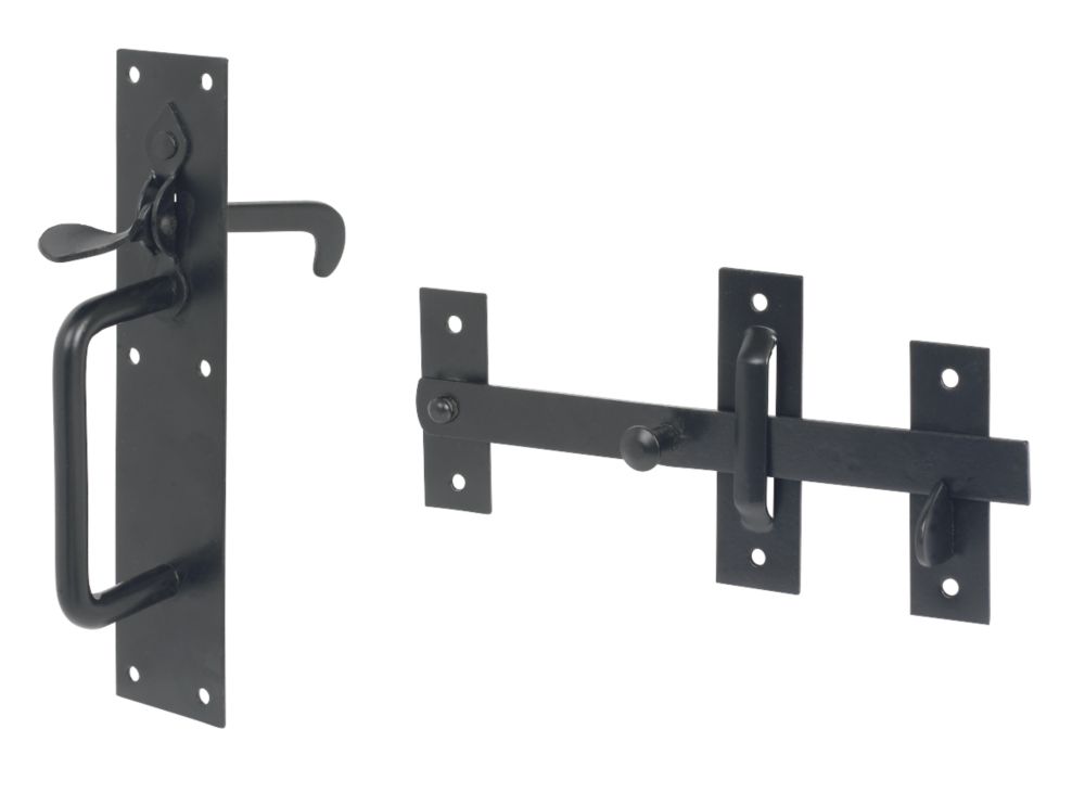 Standard Suffolk Gate Latch Black Powder Coated 180mm | Handles ...