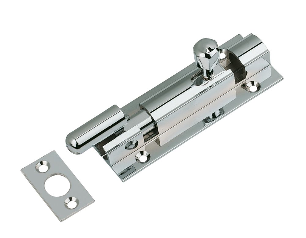 Necked Barrel Door Bolt Polished Chrome 152mm | Necked Bolts | Screwfix.com