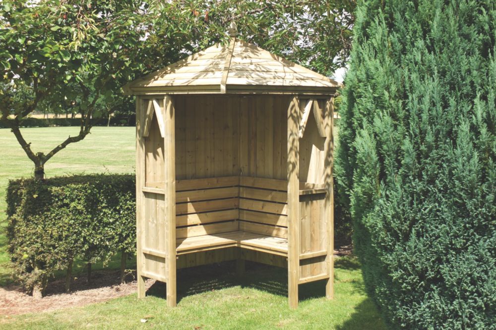 Shire Corner Arbour X X Light Green | Arbours | Screwfix.com