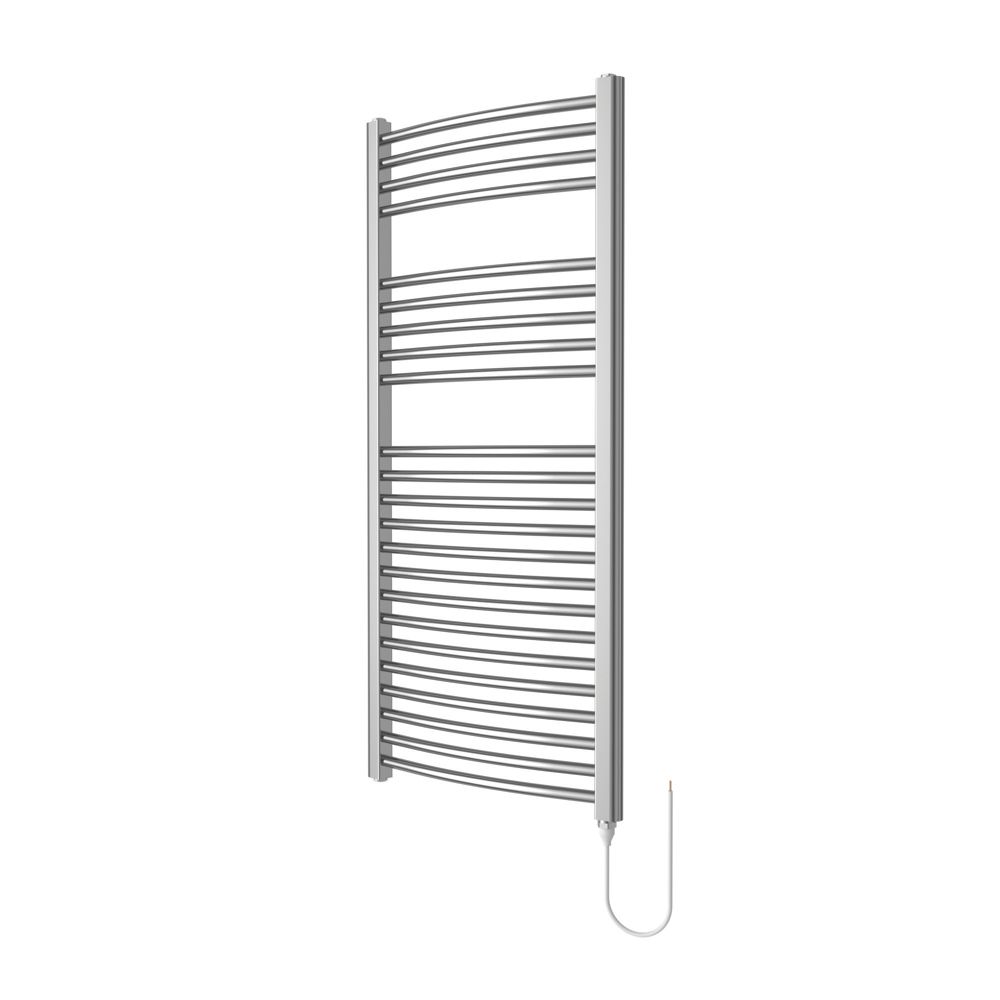 Flomasta Curved Electric Towel Radiator 1100 x 500mm | Electric Towel ...