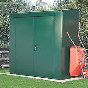 asgard trojan all-metal garden storage unit green 2.2 x 1m